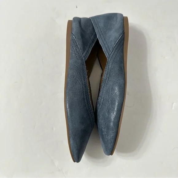 Lucky Brand Ballet Flats Square Toe Preppy Ballerina Shoes Blue Slip On 7.5 - Picture 4 of 8